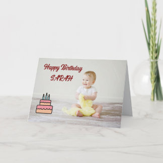 Cartão De Agradecimento Cute Kids Birthday Card – Cake & Candles