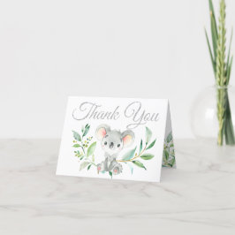 Cartão De Agradecimento Cute Koala e Eucalyptus Chá de fraldas Obrigado