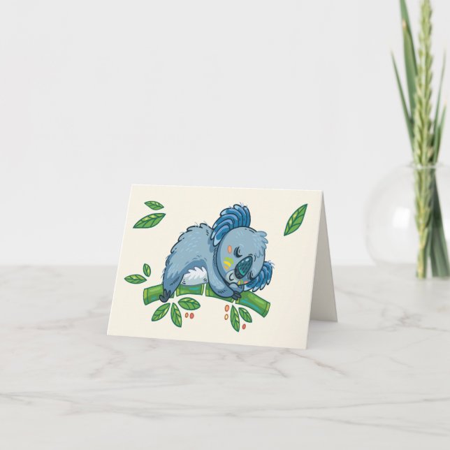 Cartão De Agradecimento Cute Koala Notecard (Frente)