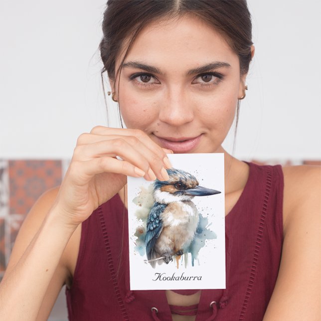 Cartão De Agradecimento Cute Kookaburra em uma ramificação, personalizada (Criador carregado)