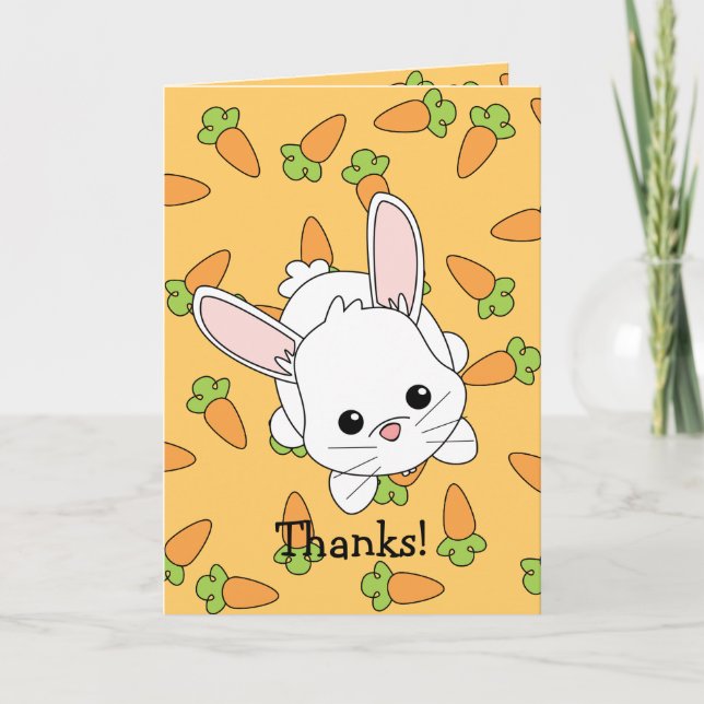 Cartão De Agradecimento Cute Lil' Bunny - Customized (Frente)