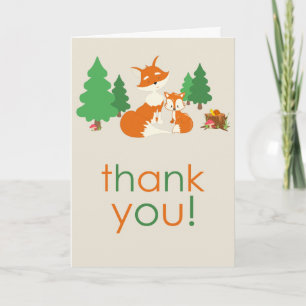 Cartão De Agradecimento Cute Little Fox and Mom Thank You Card