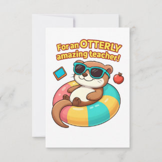 Cartão De Agradecimento Cute Otter Teacher Appreciation Card