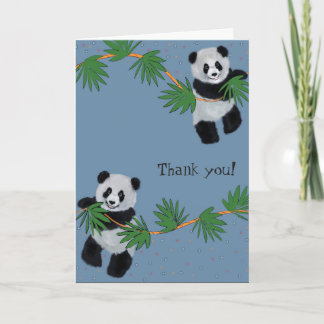 Cartão De Agradecimento Cute Pandas