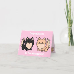 Cartão De Agradecimento Cute Pom Engagement Congrats Blank Card