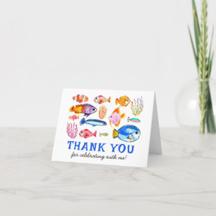 Cartão De Agradecimento Cute Reel Diversão Crianças Pescaria Aniversário O