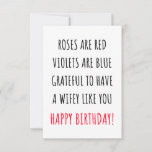 Cartão De Agradecimento Cute romantic happy birthday card for her, wife<br><div class="desc">Well, we know how important it is for you to express your love and affection to your wife. This happy birthday card with cute wishes could just be the right birthday gift for your spouse as it is not only romantic but also extremely cute. This card could be a perfect...</div>