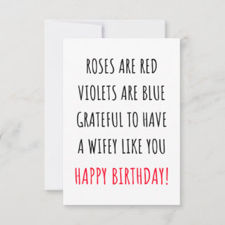 Cartão De Agradecimento Cute romantic happy birthday card for her, wife 