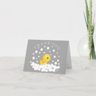 Cartão De Agradecimento Cute Rubber Duck Baby Shower Thank You Note
