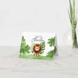 Cartão De Agradecimento Cute Safari Lion Birthday
