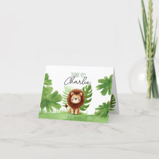 Cartão De Agradecimento Cute Safari Lion Birthday