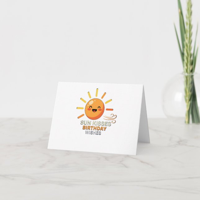 Cartão De Agradecimento Cute Smiling Sun Birthday Thank You Card - Sun Kis (Frente)