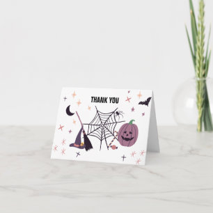 Cartão De Agradecimento Cute Spooky Chá de Bebê de Halloween