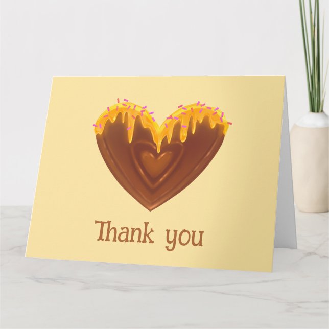 Cartão De Agradecimento Cute Sweet Folded Thank You Card (Frente)