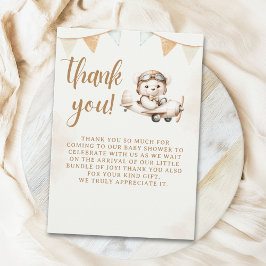 Cartão De Agradecimento Cute Teddy Bear Baby Shower boy