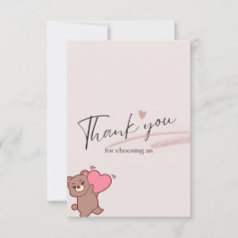 Cartão De Agradecimento Cute teddybear thank you card