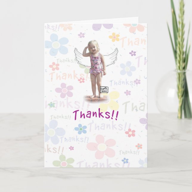 Cartão De Agradecimento Cute Thank You Card (Frente)