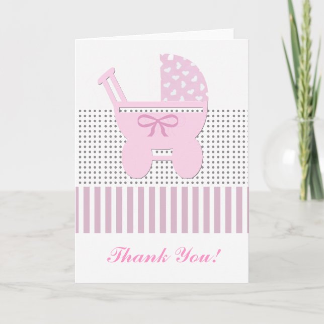 Cartão De Agradecimento Cute Thank Your Baby Girl Design (Frente)