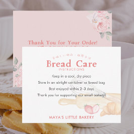 Cartão De Agradecimento Cute Watercolor Whisk Pin Bread Care Instructions