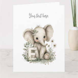 Cartão De Agradecimento Cute watercolour baby animal alfabeto saudações