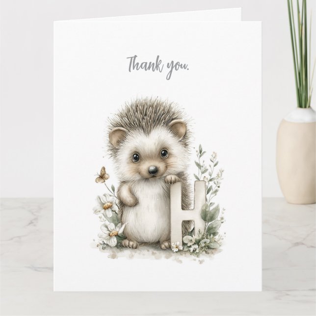 Cartão De Agradecimento Cute watercolour baby animal alphabet (Frente)