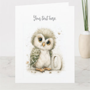 Cartão De Agradecimento Cute watercolour baby animal alphabet greetings