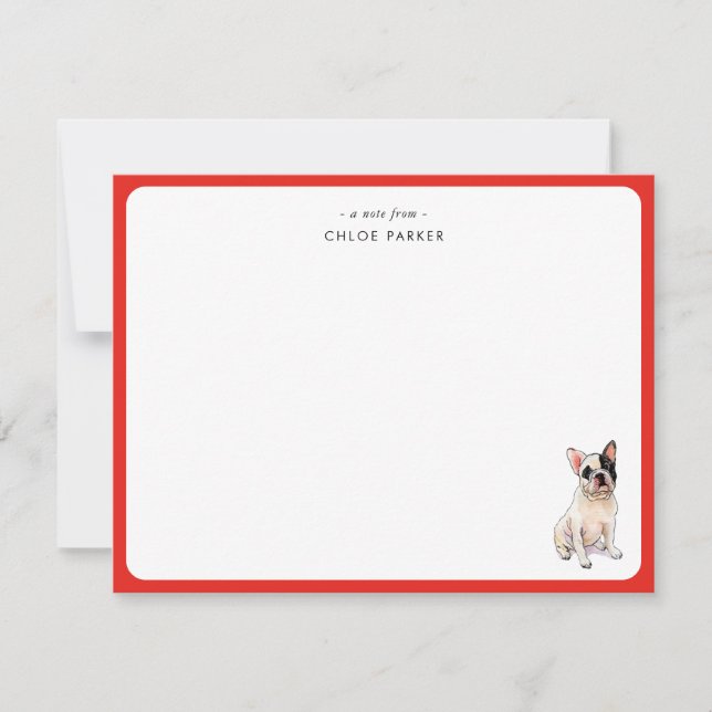 Cartão De Agradecimento CuteRed Border French Bulldog Christmas Thank you  (Frente)