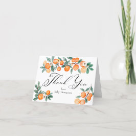 Cartão De Agradecimento Cutie | Chá de fraldas Laranja Obrigado