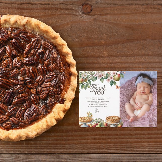 Cartão De Agradecimento Cutie Pie | Fall Autumn Baby Shower  (Criador carregado)