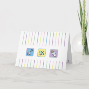 Cartão De Agradecimento Cutietoots Notecard - Crayon Lines and Baby Stuff