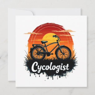 Cartão De Agradecimento Cycologist Bike Adventure: Teto Gráfico Sunset