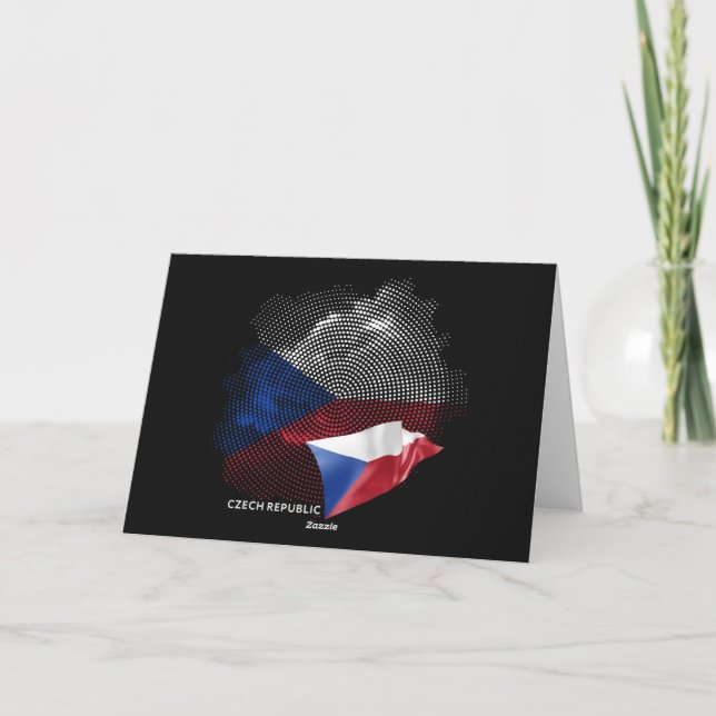 Cartão De Agradecimento Czech Republic flag (Verso)