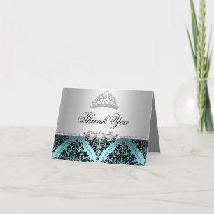 Cartão de agradecimento da Coroa de Princesa Preto