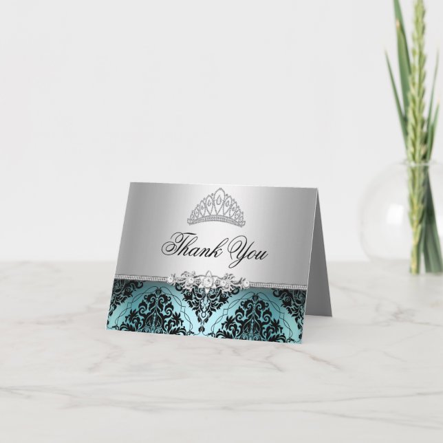 Cartão de agradecimento da Coroa de Princesa Preto (Frente)