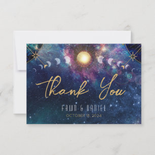 Cartão de Agradecimento da Fase Lunar Celestial