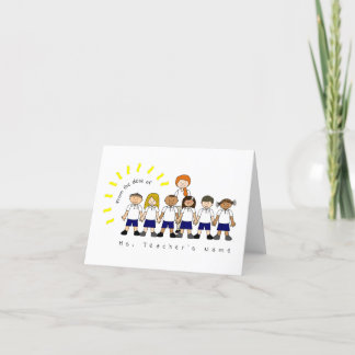 Cartão De Agradecimento Da mesa do vazio personalizado bonito do professor