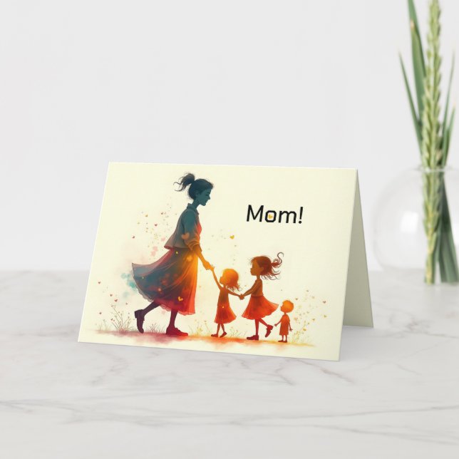 CARTÃO DE AGRADECIMENTO DA PLACA DE DIA DE AS MÃES PARA CRIANÇAS (Frente)