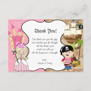 Cartão de Agradecimento da Princesa Loira e Festa 