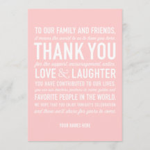 Cartão de Agradecimento da Recepção de Casamento e