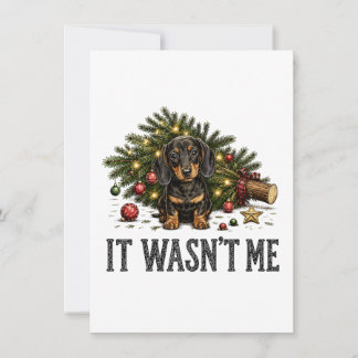 Cartão De Agradecimento Dachshund Engraçado de Natal Não Fui Eu
