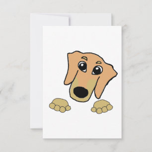 Cartão De Agradecimento dachshund fawn e tan peeking cartoon
