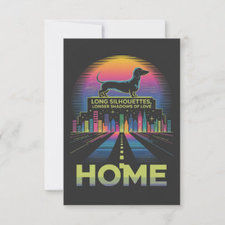 Cartão De Agradecimento Dachshund Long Silhouettes, Longer Shadows Of Love
