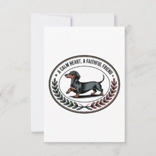 Cartão De Agradecimento Dachshund Um Coração Calmo, Um Amigo Fiel