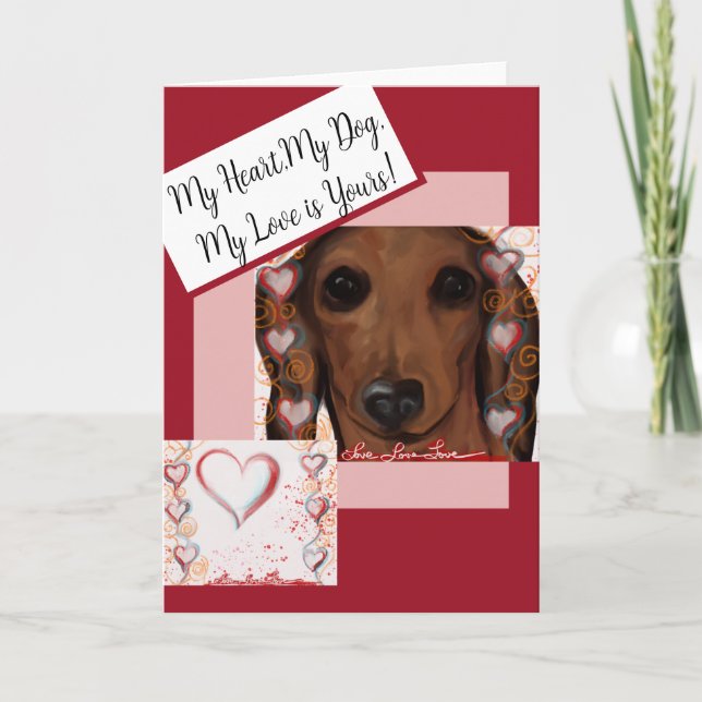 Cartão De Agradecimento Dachshund Vermelho   (Frente)