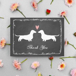 Cartão De Agradecimento Dachshunds Wedding Thank You | Wedded Wieners