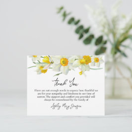 Cartão De Agradecimento Daffodil Funeral Thank You Card Bereavement