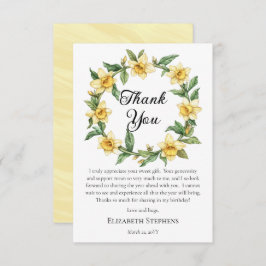Cartão De Agradecimento Daffodils Amarelo Elegante Rua Floral Aniversário