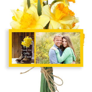 Cartão De Agradecimento Daffodils e obrigado do casamento do celeiro das