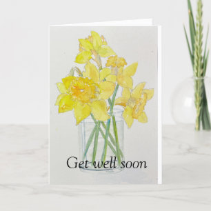 Cartão De Agradecimento Daffodils Picados frescos amarelam aquarela