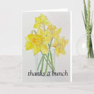 Cartão De Agradecimento Daffodils Picados frescos primavera amarelados aqu